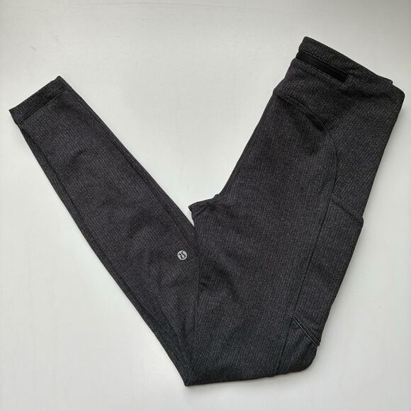 Lululemon Speed Up Tight Power Luxtreme Variegated Knit Heathered Black Size 4 - Picture 1 of 13